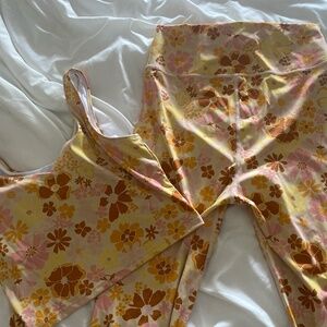 Pink Lily Floral Workout Set Size XL